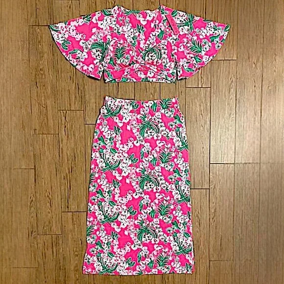 Lilly Pulitzer Minka Maxi Skirt Set in Roxie Pink/Worth A Look NWT - Size XL - Picture 9 of 11